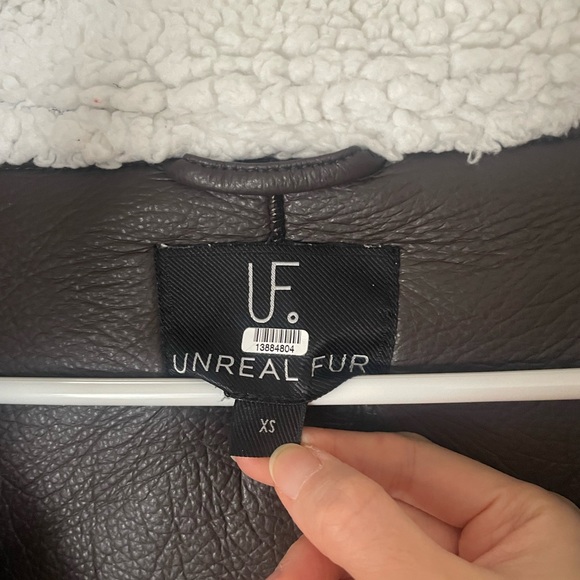 Unreal Fur Symbiosis Shearling Leather Jacket XS - Picture 7 of 13